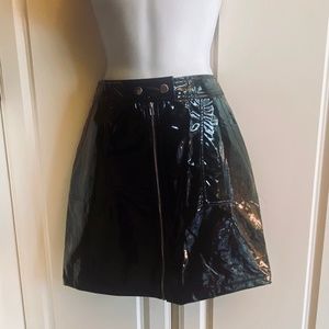 VINYL PU LEATHER VINYL ZIPPERED SKIRT